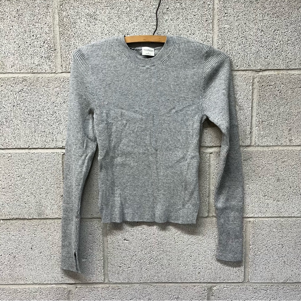 New Abercrombie & Fitch LuxeLoft Slim Crew Top in Grey